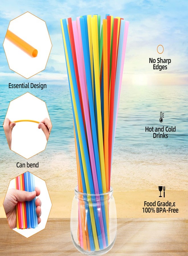 Bgtecho 500 Pcs Disposable Drinking Straws, Black Plastic Straws, Plastic Drinking Straw, Disposable Straws, BPA-Free Extra Long Straw for Party Drinking (0.23''Diameter and 10.2"Long) (Multicolor) - Image 4